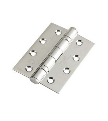 Ball Bearing Door Hinge Grade 13  102 x 76 x 3 Polished Stainless Steel Square End (Pair)