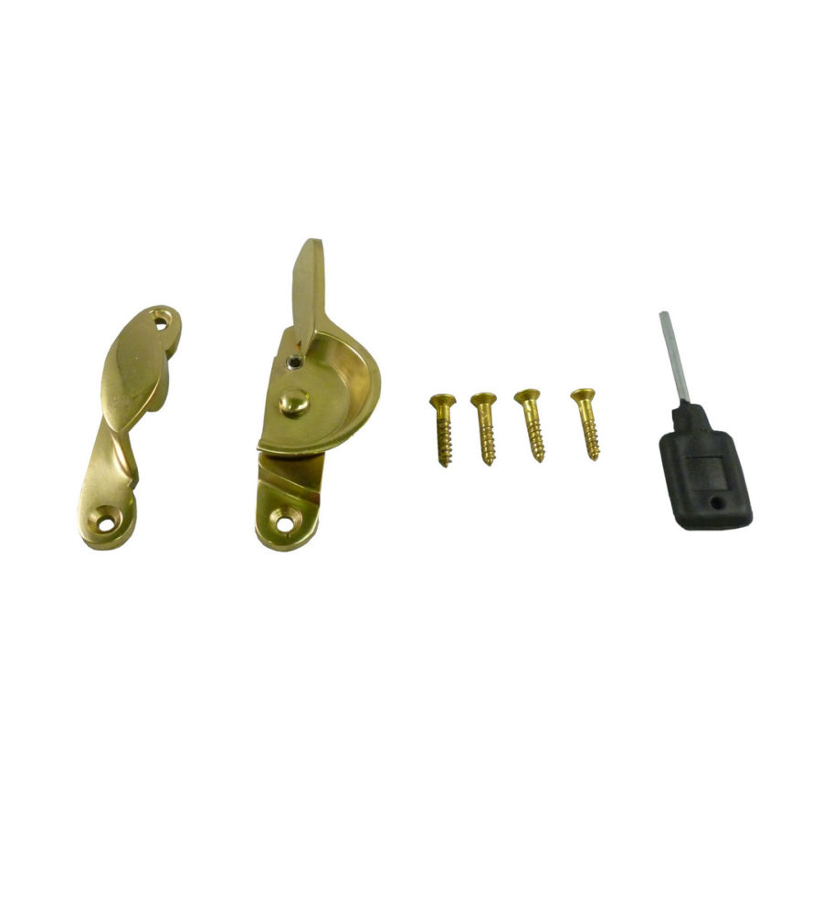 183L Fitch Fastener Locking c/w Narrow Keep Polished Brass