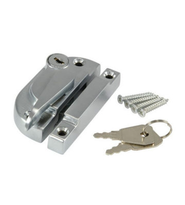 Securifitch Locking Sash Fastener Satin Chrome