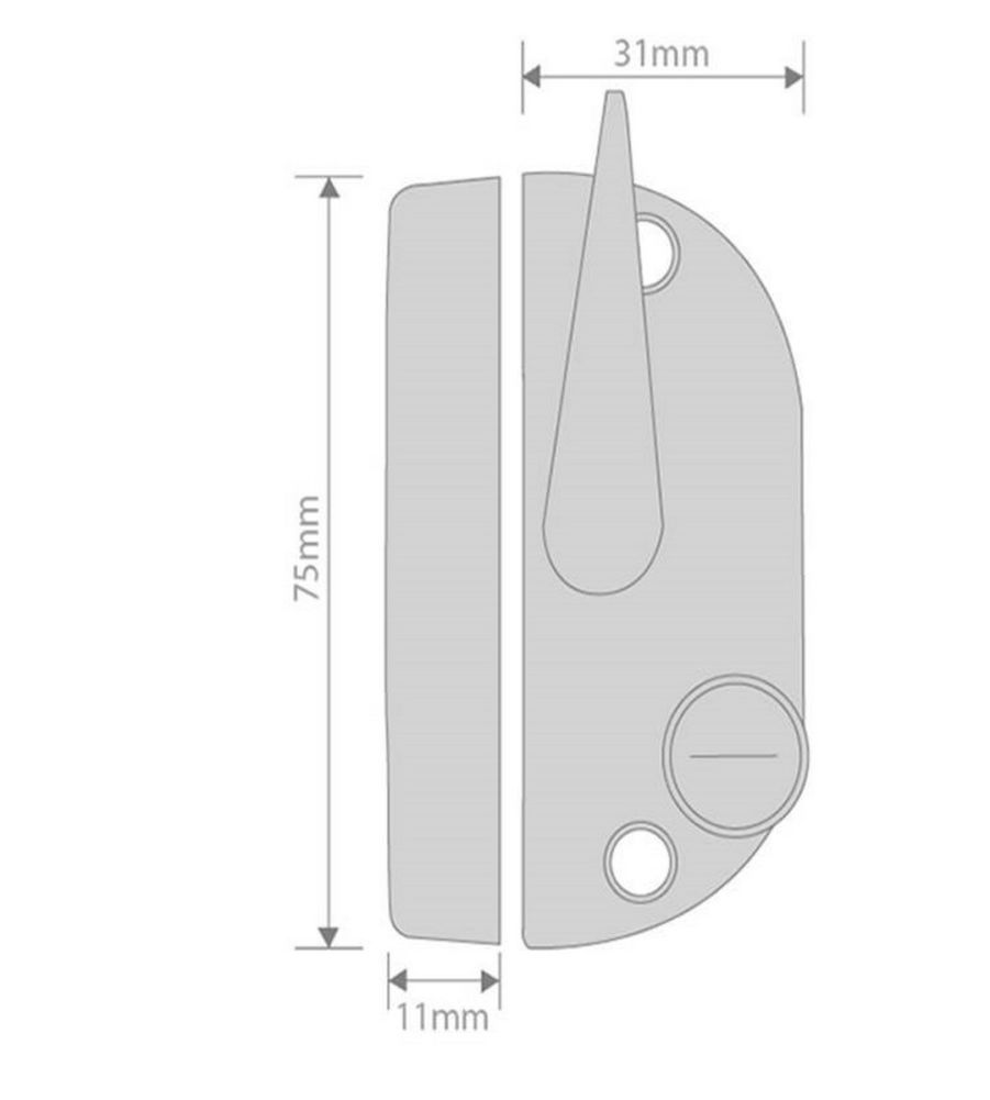 Securifitch Locking Sash Fastener Satin Chrome - Image 2