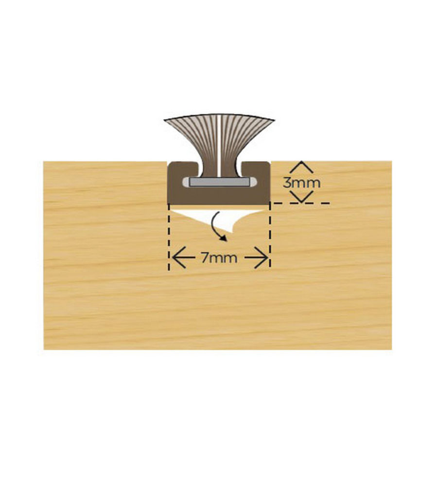 Self Adhesive Carrier Brown c/w 6.5mm weatherpile 2.1m + Fin