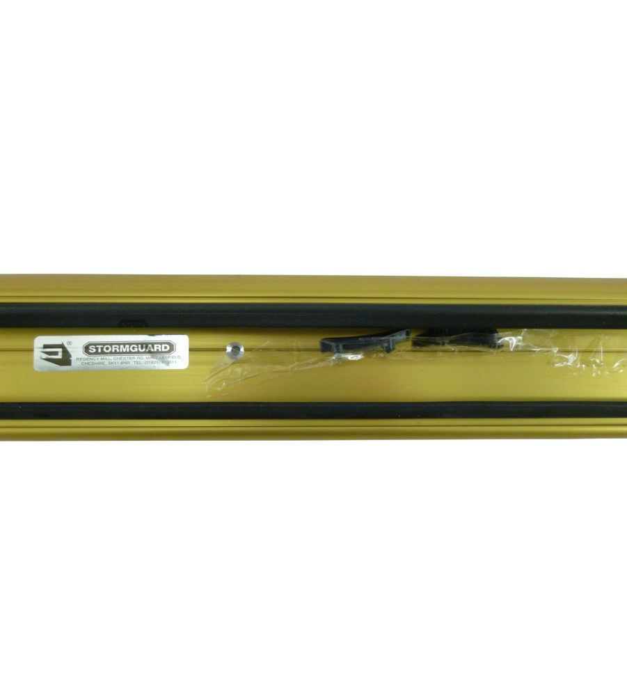 Stormguard Slimline Wide Inward Opening Weatherbar c/w ICD Deflector 1000mm Brass - Image 2