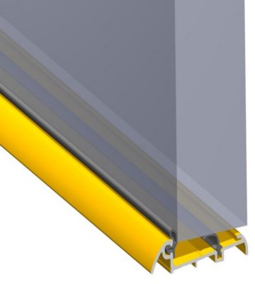Stormguard 62mm Slimline Inward Opening Weatherbar c/w Deflector 1000mm Gold