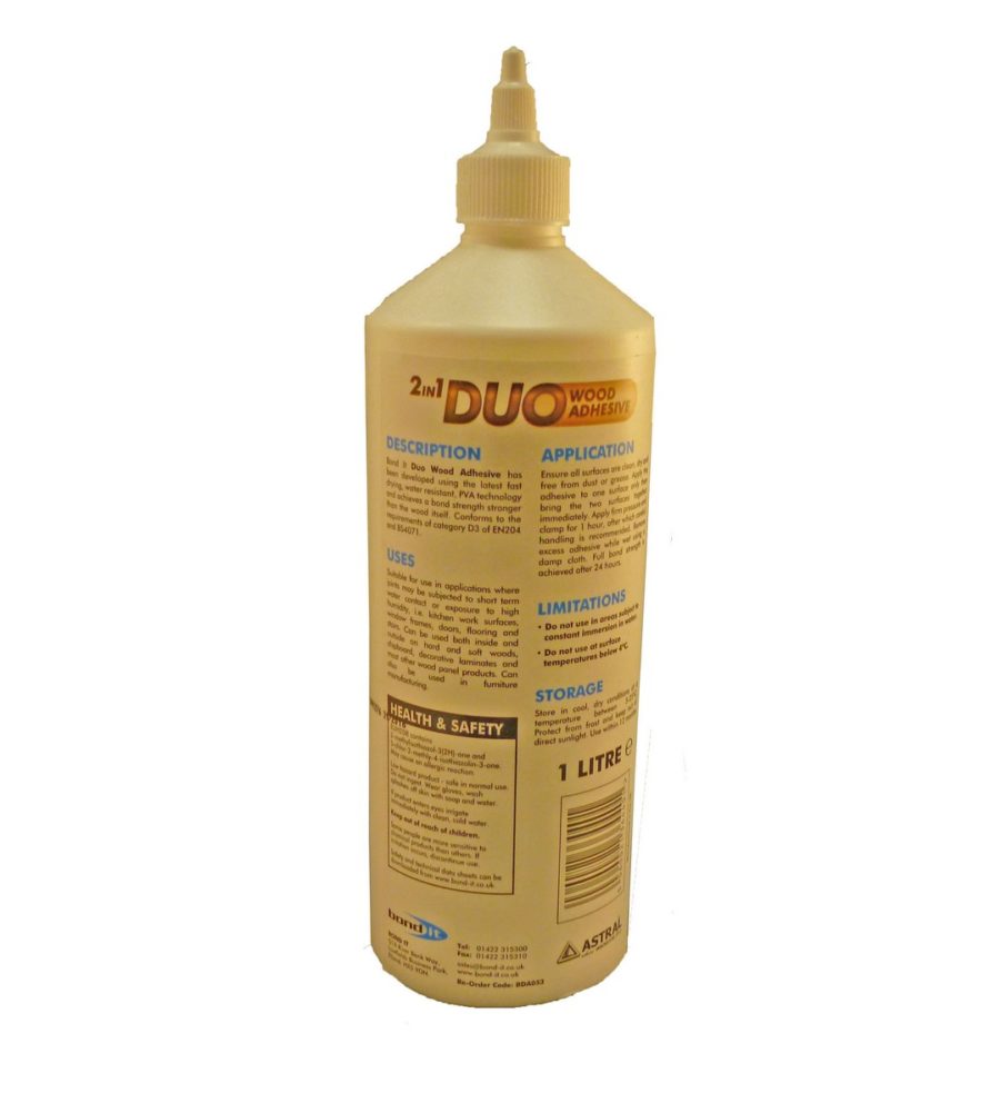 Bond It Duo 2 in 1 Wood Glue 1 Litre White - Image 2