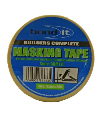 Bond It Masking Tape 75mm X 50m Roll