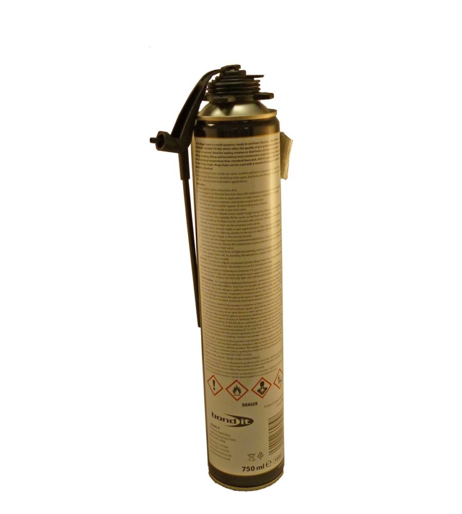 Bond It Megafoam PU Expanding Foam Gun/Aerosol 750ml Beige - Image 2