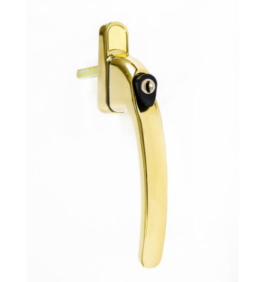 Endurance Inline Locking Polished Gold Window Handle 30mm Spindle