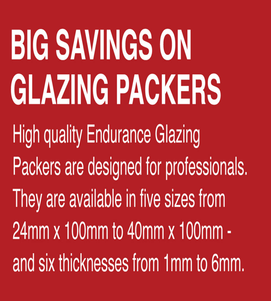 Endurance Flat Glazing Packers 40mm x 100mm x 4mm Grey (Box of 1000) - Image 2