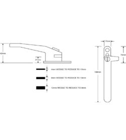 Adjustable Cockspur Window Handle Right Hand White - Image 2