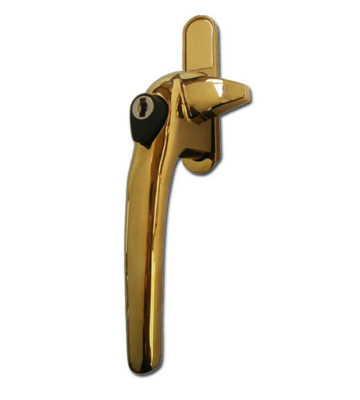 Adjustable Cockspur Window Handle Left Hand Polished Brass