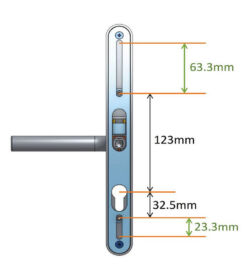 Adjustable Door Handle Pro 59-96mm Silver - Image 2