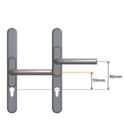 Adjustable Door Handle Pro 59-96mm Silver - Image 3