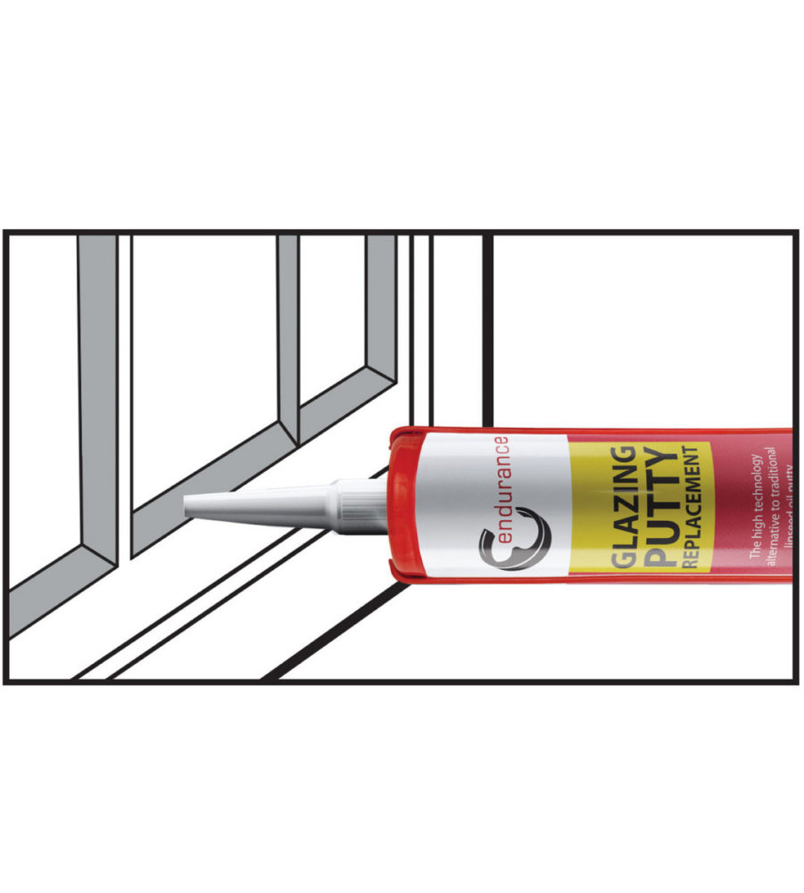 Endurance BLACK Glazing Putty Replacement 310ml - Image 2