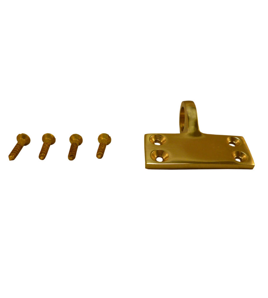 204 Flat Sash Eye Polished Brass - Image 2