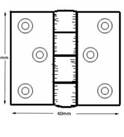 216 Baton Rod Hinge Satin Chrome (pair) - Image 4
