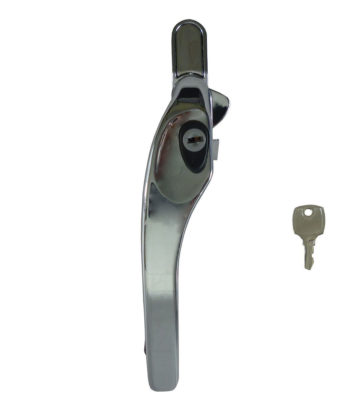 Sealco Timber Cockspur Window Handle Locking Polished Chrome Left Hand