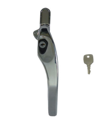 Sealco Timber Cockspur Window Handle Locking Polished Chrome Right Hand