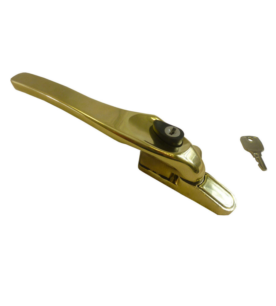 Sealco Timber Cockspur Window Handle Locking Gold Right Hand - Image 3