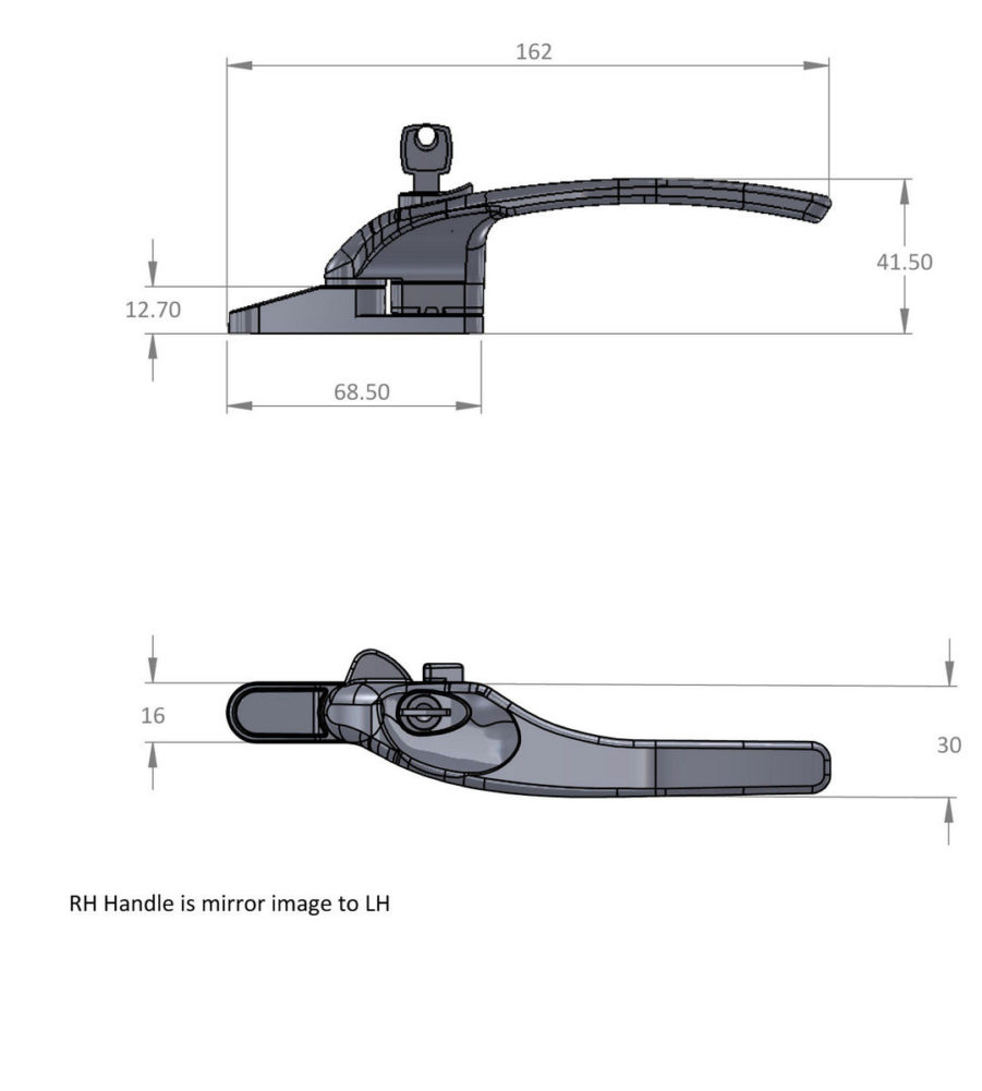 Sealco Timber Cockspur Window Handle Locking Polished Chrome Right Hand - Image 4