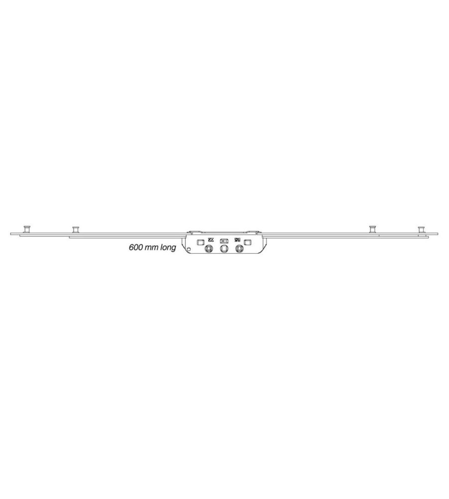 Maco Rail Multipoint Window Locking System 22mm Backset, 7mm Cam Height 600mm - Image 3