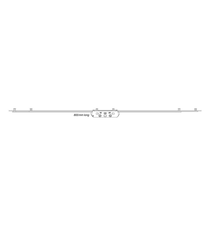Maco Rail Multipoint Window Locking System 22mm Backset, 7mm Cam Height 800mm - Image 3