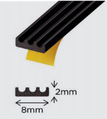 Exi-Glaze Black 30 Self Adhesive Dry Glaze 2mm x 8mm 200mtr