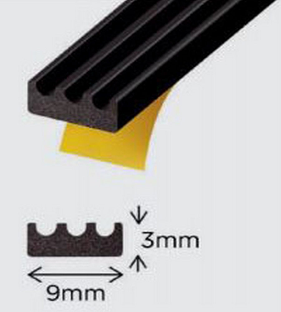 Exi-Glaze Black 30 Self Adhesive Dry Glaze 3mm x 9mm 200mtr