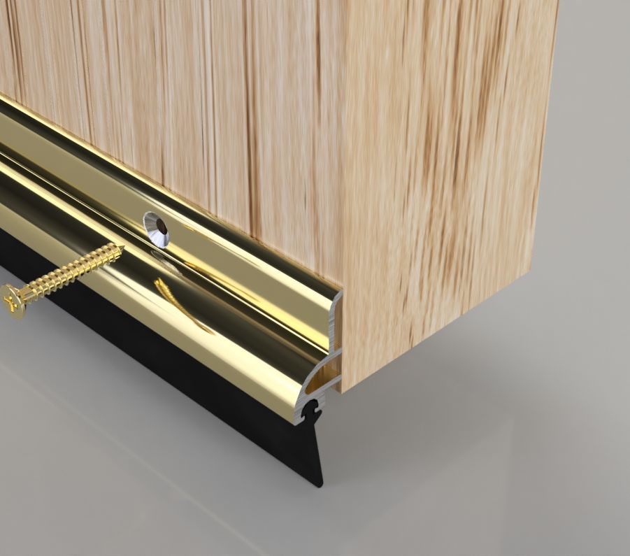 Stormguard Rubber Bottom Door Seal Gold Aluminium