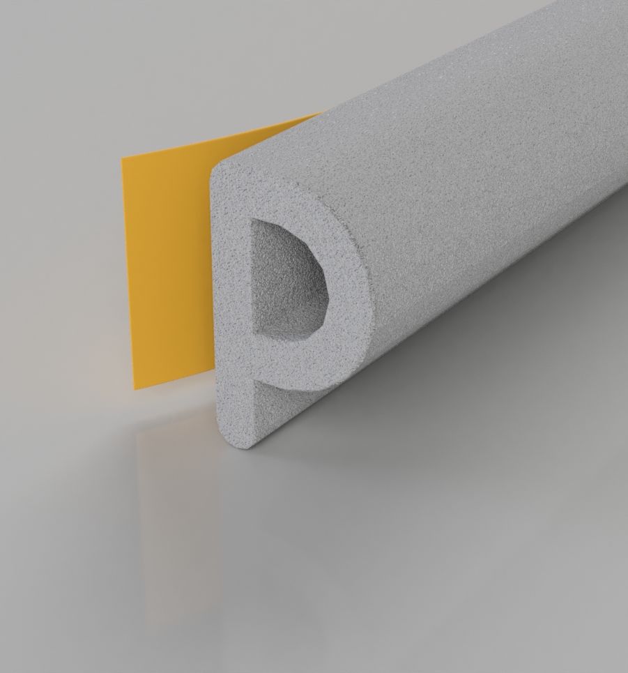 Stormguard White EPDM P Profile Draught Excluder 6M