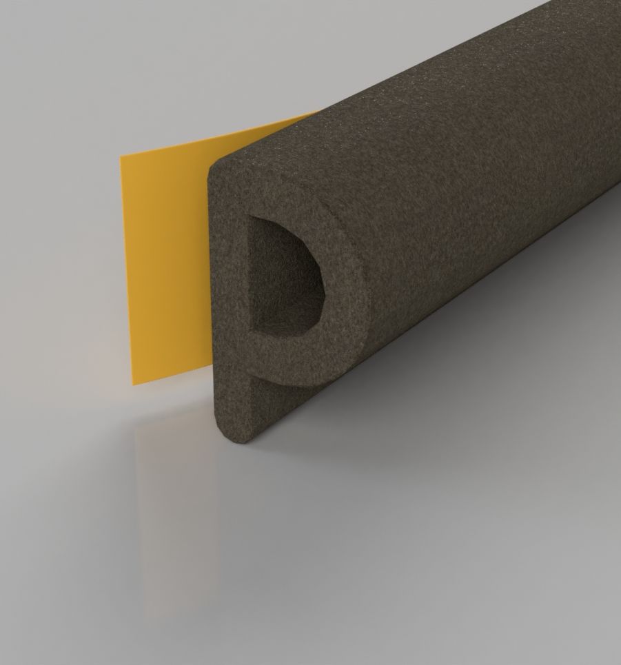 Stormguard Brown EPDM P Profile Draught Excluder 6M