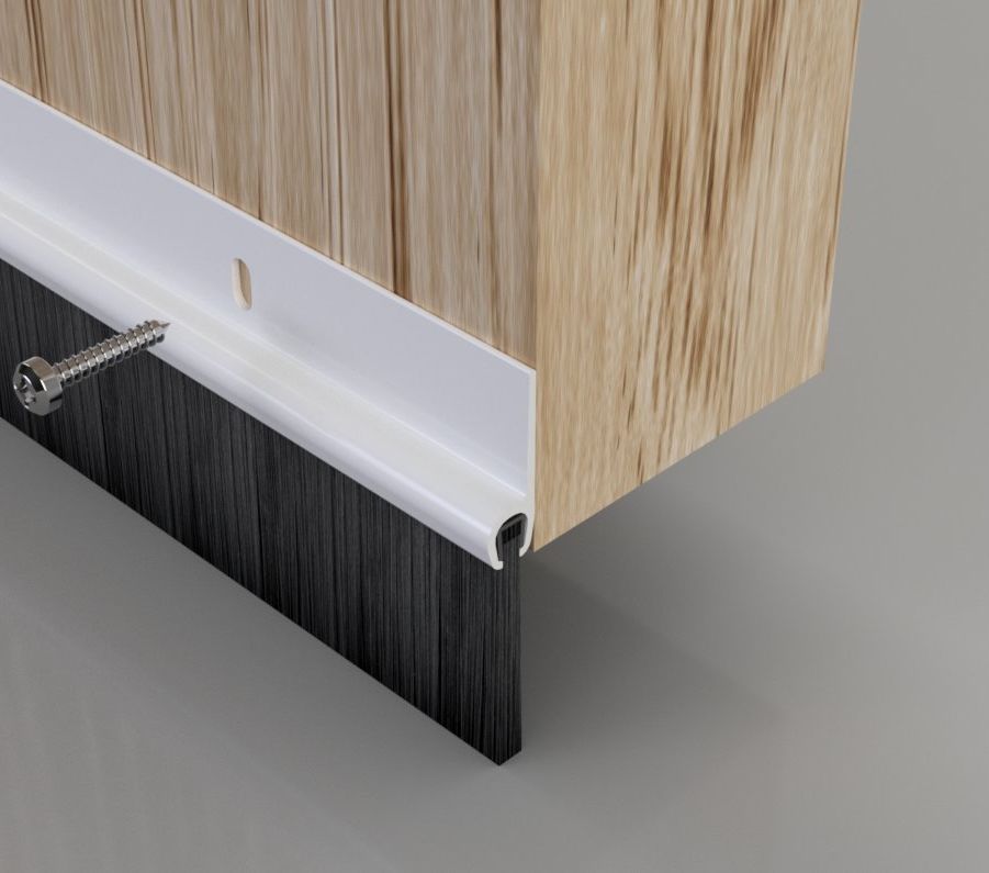 Stormguard White PVC Brush Bottom Door Seal