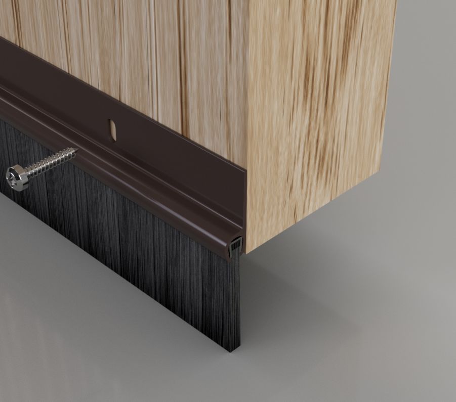 Stormguard Brown PVC Brush Bottom Door Seal
