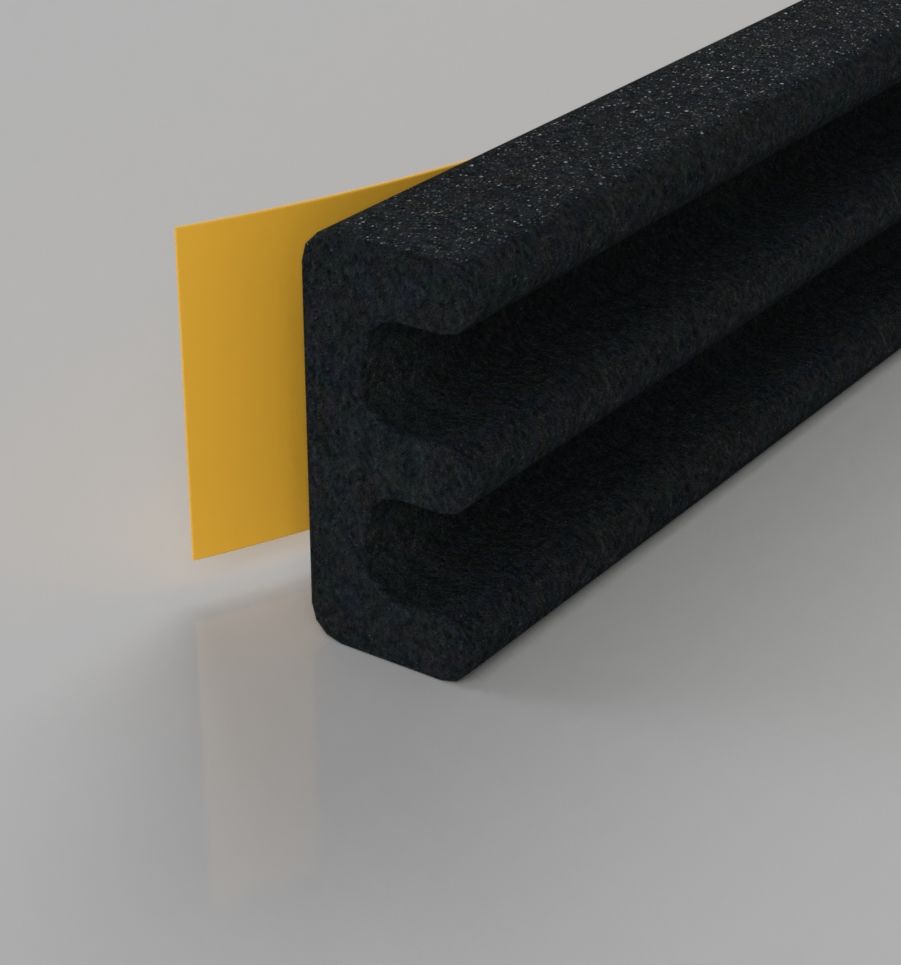 Stormguard Black EPDM E Profile Draught Excluder 6M