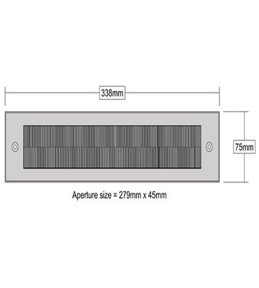 Stormguard Aluminium Brush Letterplate No Flap - Image 2