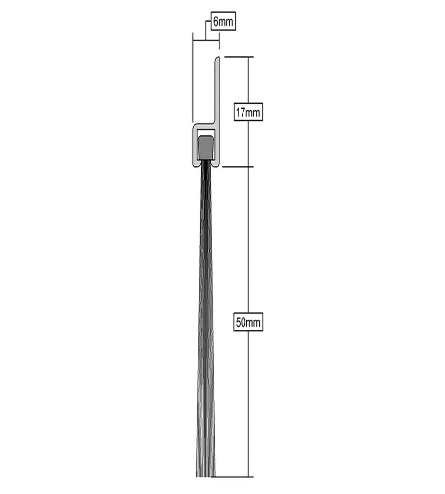 Stormguard Brush Garage Door Seal Aluminium - Image 2