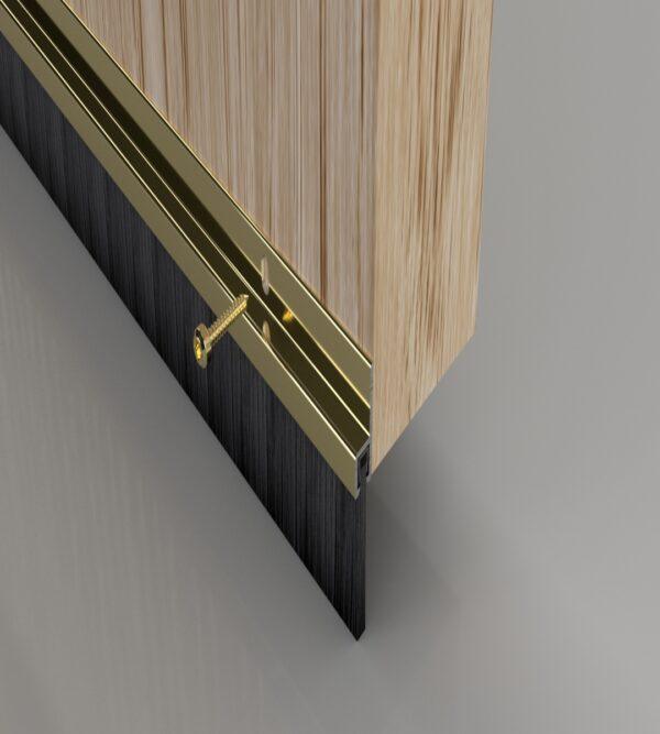 Stormguard Gold Aluminium Brush Bottom Door Seal Sealco Scotland