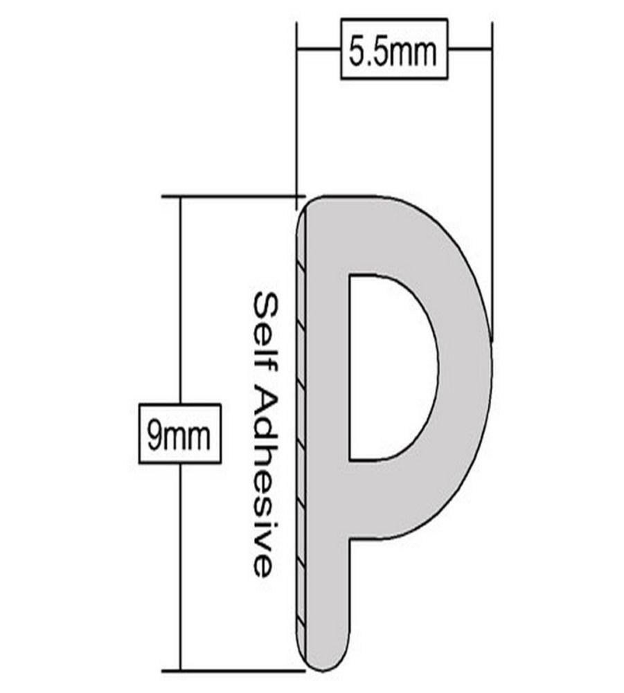 Stormguard White EPDM P Profile Draught Excluder 6M - Image 2