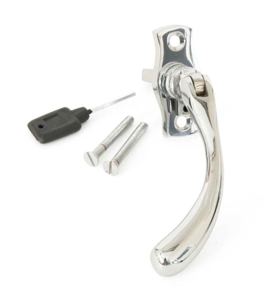 From The Anvil Polished Chrome Peardrop Espagnolette - LH