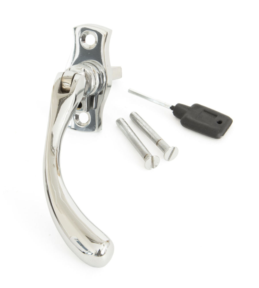 From The Anvil Polished Chrome Peardrop Espagnolette - RH