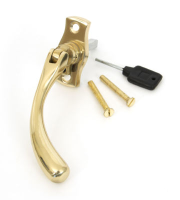 From The Anvil Polished Brass Peardrop Espagnolette – RH