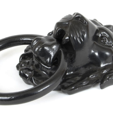 From The Anvil Lion’s Head Door Knocker – Black