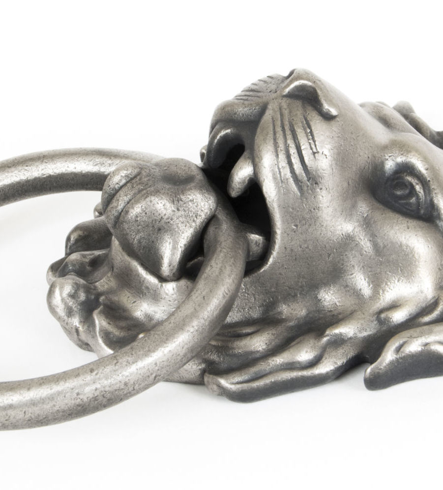 From The Anvil Lion's Head Door Knocker - Antique Pewter