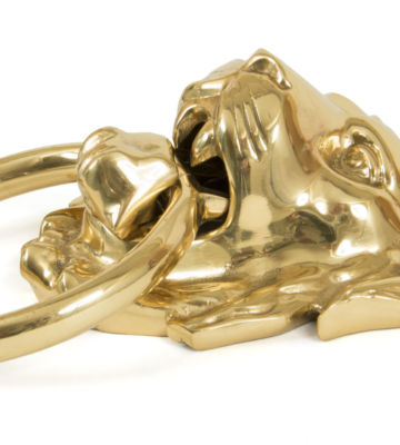 From The Anvil Lion’s Head Door Knocker – Polished Brass