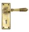 Aged Brass Reeded Lever Lock Set