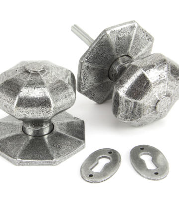 From The Anvil Pewter Octagonal Mortice/Rim Knob Set – Large