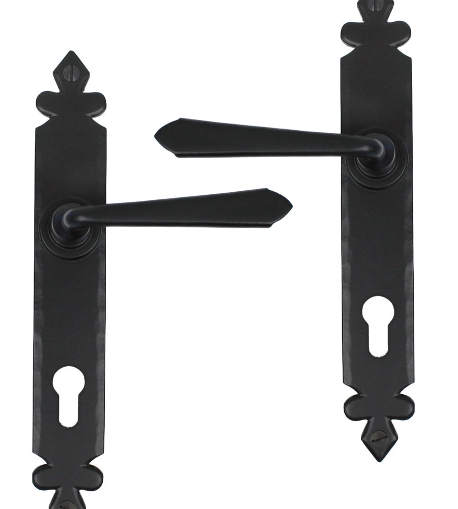 From The Anvil Black Cromwell Lever Espag. Lock Set
