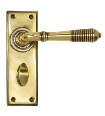 From The Anvil Aged Brass Reeded Lever Bathroom Set