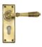 Aged Brass Reeded Lever Euro Set