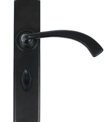 From The Anvil Black Gothic Curved Sprung Lever Bathroom Set