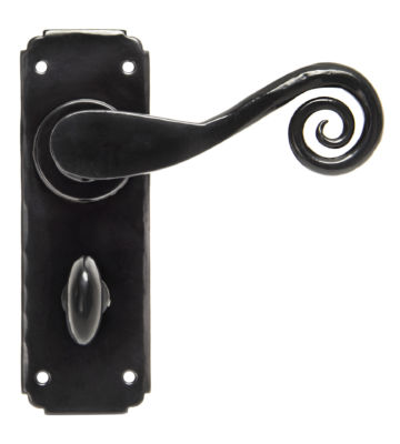 From The Anvil Black Sprung Monkeytail Lever Bathroom Set